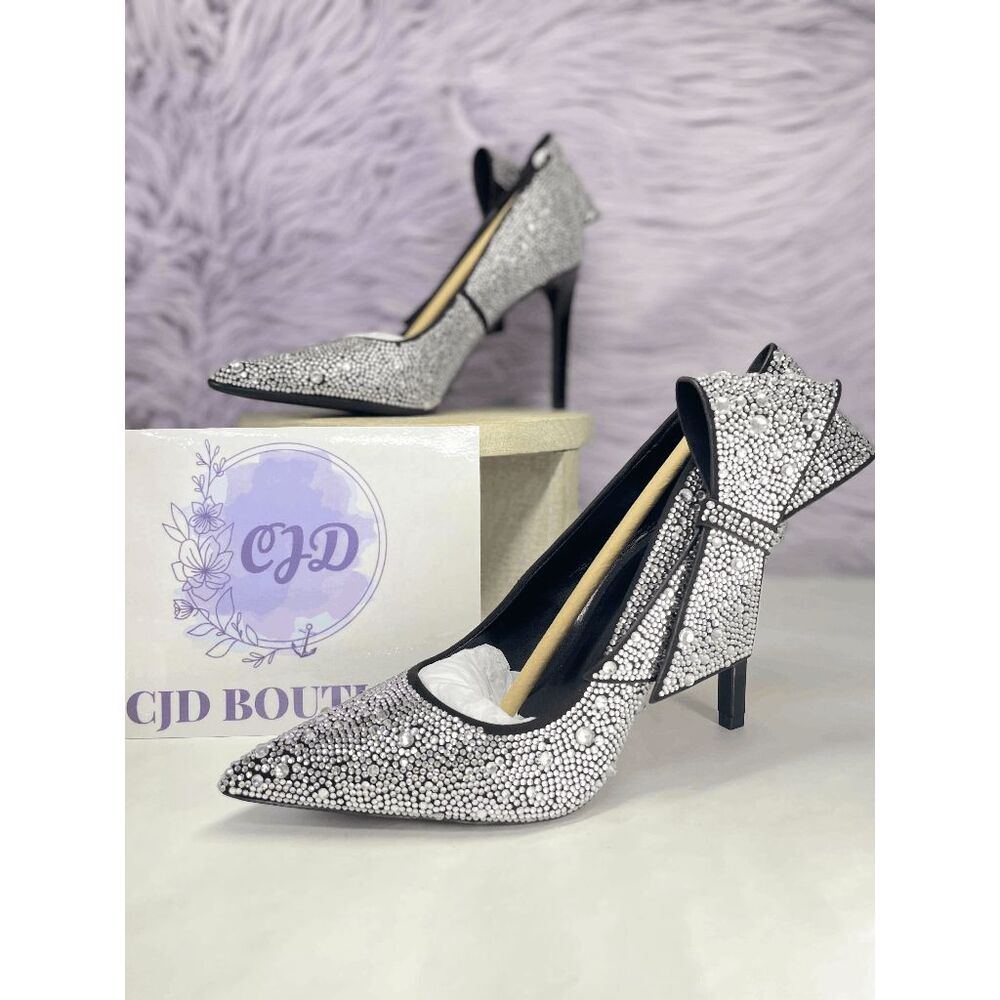 INC International Concepts Women's Silvee Bow Pumps - Black Bling 5.5M - Picture 2 of 7